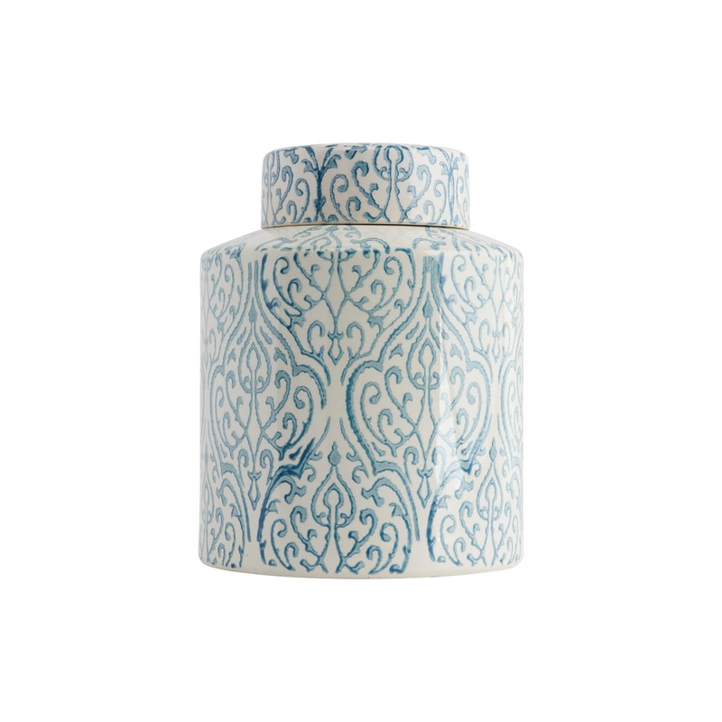 Blue & White Decorative Ceramic Ginger Jar with Lid