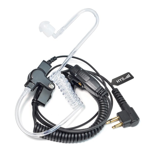 HYS Covert Acoustic air Tube Earpiece Surveillance Headset with PTT
