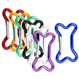 Hitefu 7 Pack Bone Shape Keychain Clip, Aluminum Alloy Key Holder, Multicolor Snap Key Ring, Outdoor Travel Carabiner for Dog Leash, Bottle Holder