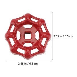 Operitacx Valve Hand Wheel, 7 x 7 mm Tap Handle Valve Ball Valve Shut-off Valve, Red Round Wheel Handle Replacement Wheel Handle Valve Handle