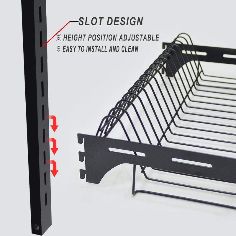 junyuan Hanging Dish Drying Rack Wall Mount,Dish Racks Drainer,3 Tier