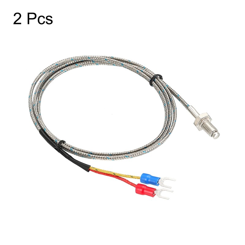 sourcing map Temperature Sensor 2pcs M6 Screw Temperature Probes Thermocouple