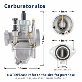 PE Carburetor 22mm Carb Kit for 110cc-130cc Flange Motorcycle Engine Carb with Carb Jets for Motorcycle Dirt Bike ATV Quad UTV Scooter