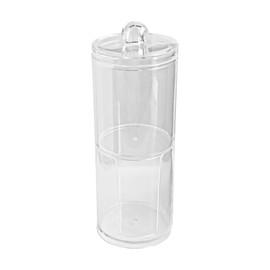 Thyonta Transparent Cotton Pads Storage - Double Layer Make Up Pads Container with Lid 2 in 1 2 Layers Swabs Holder for Vanity, Dental Picks, Hair Bands, Hair Clip, Bathroom