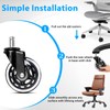 5 Pack Heavy Duty Rubber Office Chair Caster Wheels, Universal