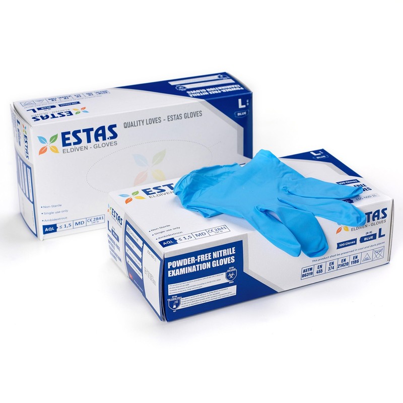 ESTAS Nitrile Gloves - 100 Pack, Medium - 4 Mil