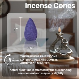 Backflow Incense Cones for Waterfall - Waterfall Scented Cone Incense 108 PCS Backflow Smoke Burning Inscents-Cones Bulk 6 Different Scented Incense Cone Match Waterfall Incense Burner, Exclude
