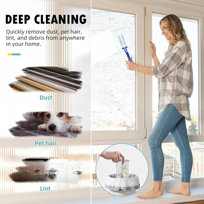 Pack of 32 Dust Magnet Set, 30 Dust Mop Refill