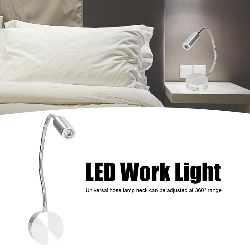 LED Spotlight 3W 4000K Work Reading Wall Light Aluminum with