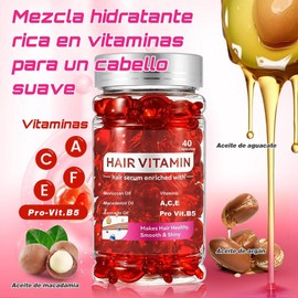 Hair Treatment Seru, Oil para el Cuidado del Cabello,Mejorar el Cabello Seco y Encrespado, que contiene extractos de plantas, Vitaminas A C E Pro Vitamina B5 - B (Rojo, Jazmín)
