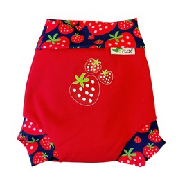 Konfidence Splashy Nappy – Reusable Eco-Friendly Swim Nappy Cover Made Using Recycled Plastics (3–36mths) Leak Proof Design - Machine Washable (Splashy Strawberry, 24-30 Months)