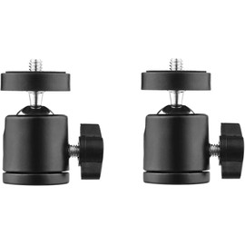 2 Piezas Cabezal de trípode panorámico + Cuello de cisne celular, Accesorios para videocámara, teléfono Inteligente, Tornillo de 1/4", Soporte Esférico para Cámara Mini Ball Head (Negro) Adaptador