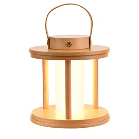 Moroommt LED Rechargeable Wood Cordless Table Bedside Lamp with Dimming Eye-Care Lighting, Portable Touch Lamp for Outdoor Camping Living Room Bedroom Office Pumpkin Shape Lantern