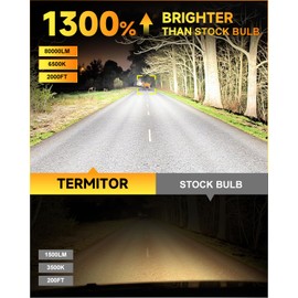 Termitor 2026 𝟕𝐭𝐡-𝐆𝐞𝐧 H11/H9/H8 LED Bulbs, 𝟖𝟎,𝟎𝟎𝟎𝐋𝐌 𝟏𝟒𝐗 Super Brighter H11 LED, True 1:1 Mini Size, 6500k Cool White, Plug & Play,10 Years Longer Lifespan, Pack of 2