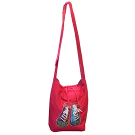 flevado Yogi Bag Leisure Bag Festival Shoulder Bag Shoe Motif Choice of Colours, pink