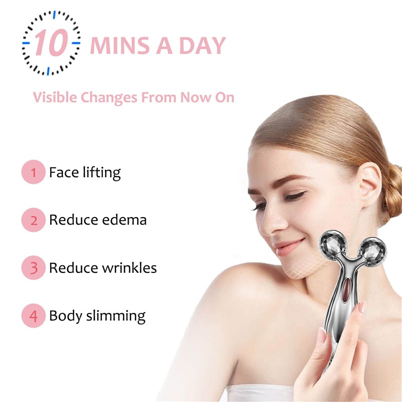 Facial Massage Roller Wrinkle & Anti-Aging Devices-Silver