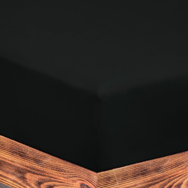 Soroor® Bedding & Linen, Microfiber Fitted Bed Sheets Double, Black