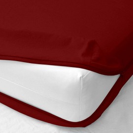 SKY BEDDINGS Sábana bajera con cierre, bajera extra larga con cierre de 8 pulgadas de profundidad, inferior de microfibra funda de colchón con cierre, solo 1 sábana bajera, burdeos, ZPR-FTDSHT-011