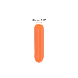 Rebower 100 Pack Screw Thread Protector Cover Rubber End Caps, [for Screw, Bolt, Rod End Cap] - 5/32"(4mm) ID/Orange