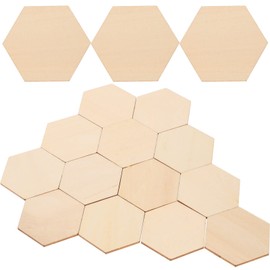 MAGICLULU 50pc Beech Wooden Hexagonal Ornaments Crafts Decorations for Weddings Birthdays Christmas Premium Quality Wooden Shapes for Creative Family Projects Unique Party Embellishments