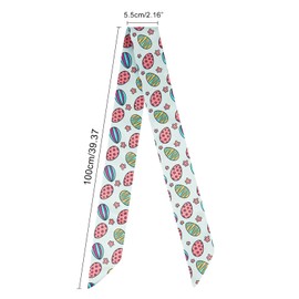 GERINLY Easter Egg Neckerchief, Festival Print Bag Scarves, Cute Skinny Ponytail Scarf Spring