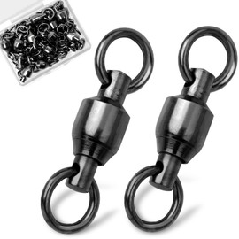 9KM DWLIFE Ball Bearing Swivels Copper Stainless Steel Solid Welded Ring Black Nickel High Strength Connector Saltwater Freshwater Fishing Tackle