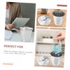 CHILDWEET Compact Metal Trash Can with Lid Small Bedroom Desktop