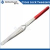 odm Cross Lock Tweezers Rubber PVC Tips Blunt H.D. Cross