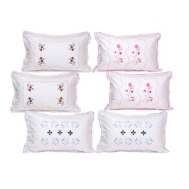 Rj Products Cotton Embroidered Pillow Covers (Set Of 6 Piece)