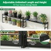 2 Pack Black Expandable Cabinet Shelf Organizer 13.7-23.6" L Stackable