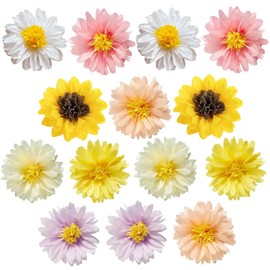 MisFun Pack of 14 Pompoms Decoration, Paper Flowers Decoration Party, Pastel Daisy Decorations, Paper Flowers for Hanging, Wedding Decoration, Baby Shower, Birthday Decoration, Girls
