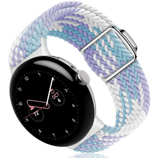 Binggunyo Strap for Google Pixel Watch 2 / Pixel Watch, Adjustable Braided Breathable Elastic Stretchy Nylon Strap for Google Watch Bracelet