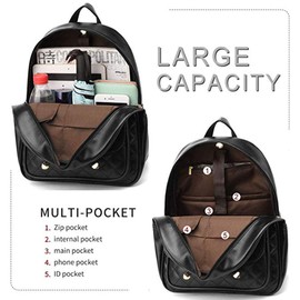 I IHAYNER 2-PCS Girls Fashion Backpack Bowknot Cute Mini Backpack PU Leather Rucksack Purse for Women COMET