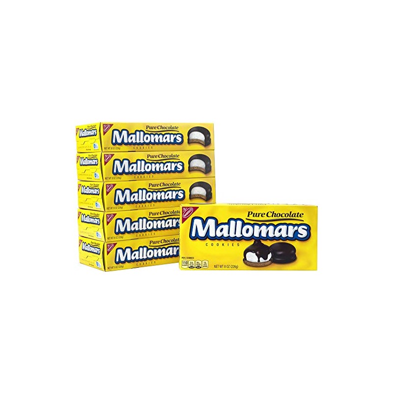 Mallomars Pure Chocolate Cookies, 8-ounce Boxes (Pack of 6)
