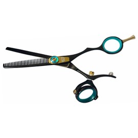 Kissaki Hair Scissors Kanagawa 30 Tooth Black B Titanium Double Swivel Thinning Shears Hairdressing Scissors