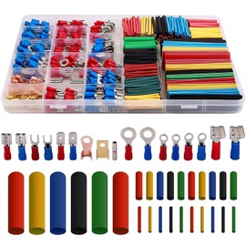 Terminal Aislada Tubo Termorretractil 678pz Conectores Cable Eléctrico Thermofit Anillo Pala Desconexión Rápida | 328 Tubos termorretractil + 350 conectores