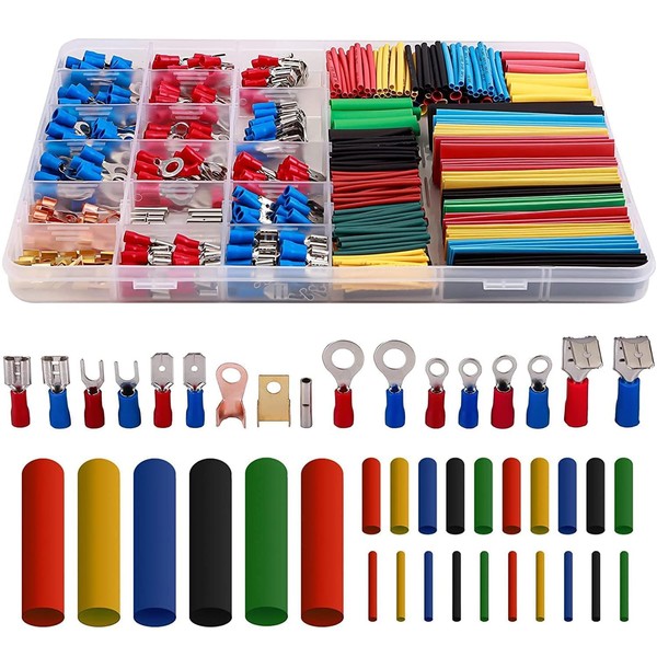 Terminal Aislada Tubo Termorretractil 678pz Conectores Cable Eléctrico Thermofit Anillo