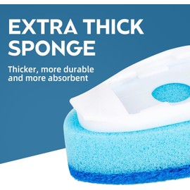 Dish Wand Sponge Refills, 6 Sponges Replacement Heads DishWand Non Scratch, Soap Control Handle Dispenser Scrubber Heavy Duty with Dishwashing Scrub Dispensing Brush Pads Cleaning Supplies （Blue）