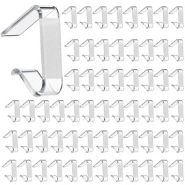 Yerliker Clear Table Skirting Clips with Hook and Loop Plastic Tablecloth Clips for Meeting Party Indoor Outdoor Events(60 Pcs,Small)
