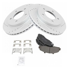 Front Performance Brake Pad & Rotor Kit Brake Pads Brake Rotors Set Semi-Metallic Premium G-Coated Compatible with 1997-2003 Ford F-150 2004 F-150 Heritage