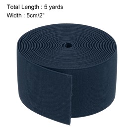 MECCANIXITY Elastic Bands for Sewing 2"(5cm) 5 Yard Navy Blue Knit Elastic Spool High Elasticity for Wigs, Waistband, Pants