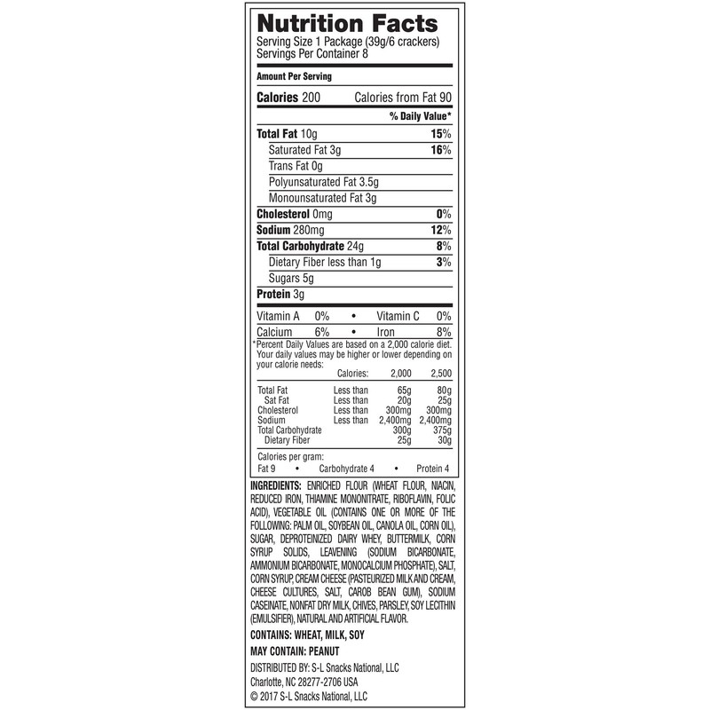 Lance Captain's Wafers, Cream Cheese and Chives (40 pk.)