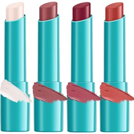 Set De 4 Labiales Hidratantes Con Tinte, Aceite Y Bálsamo Labial Humectante, Brillo Labial De Larga Duración, Resistente Al Agua Y Con Envase Tipo Vaso. Ingredientes Naturales Para Una Hidratac