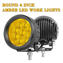 2x 3.5"Inch LED Round Off Road Driving Light Yellow Fog Spot Pods Work Truck UTV