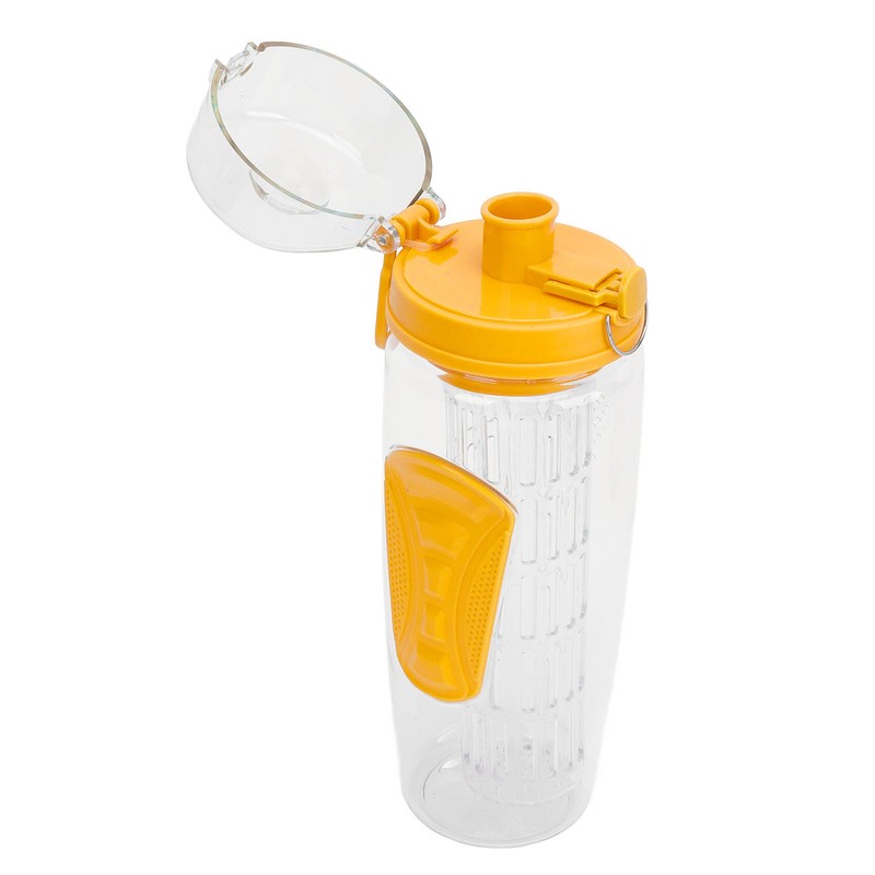 Fruit Infuser Water Bottle Anti Slip Grip Flip Top Lid