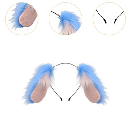 Harilla Fluffy Dog Ears Headband Costume Accessory for Party Favors Festival Funny Gifts Blue