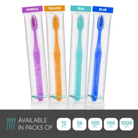 Pruvade 100 Pack Disposable Toothbrushes with Toothpaste Built in | Premium Quality Prepasted Toothbrushes Individually Wrapped - Waterless Toothbrush Soft Bristles for Work, Camping, Travel, Hotel