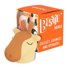 asobu Bestie Bottle Replacement Head For Insulated Stainless Steel Water Bottle, Detachable Soft Animal Head, Collectable Bottle Head for Fun Drinking For Kids, Giraffe