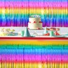 Tudomro 2 Pack 31 x 118 Inch Rainbow Plastic Table