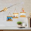 RELIY Wood Fishing Pole Wall Decor with 3 4”X4” Frames,